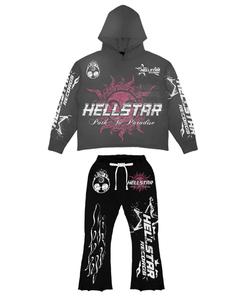 OEM <b>Wholesale</b> Casual Tracksuits Plus Size <b>Flared</b> <b>Sweatpants</b> Men Custom Tracksuit Hoodies Set - Product Image 4