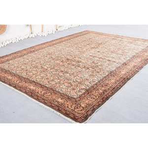 Classic Beige <b>Brown</b> 6.4 X 9.4 ft Vintage Turkish Eco Friendly <b>Wool</b> Latex Patchwork Rectangular Hallway Side Bedside Rugs New - Product Image 3