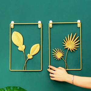 Metal diseño más simple hoja en los anillos acento artesanía pared paisaje fácil montaje Metal pared artes marco para la decoración del hogar - Product Image 4