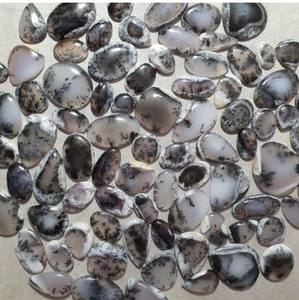 Cabochon d'opale de dendrite de haute qualité 3mm coupe ovale pierre précieuse d'agate naturelle hauteur de l'article en vrac - Product Image 3