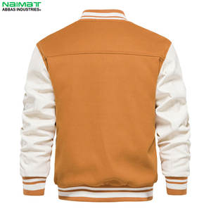 Nouveau style tendance, logo personnalisé, veste en cuir surdimensionnée respirante d'hiver à capuche, 100% laine, veste varsity pour homme, légère, 2024 - Product Image 5