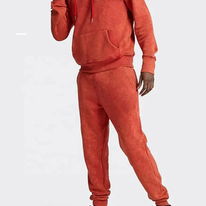 Conjunto Deportivo Personalizado con Logotipo para Hombre, Talla Grande, Dos Piezas, Sudadera con Capucha y Pantalones de Felpa 100% Algodón para Invierno - Product Image 4