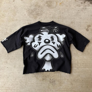 Logo personnalisé de haute qualité 260 GSM 100% coton T-shirt vierge épaule tombante longueur courte Box Fit Oversize Boxy T-shirt pour hommes - Product Image 3