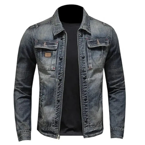 Denim <b>Jackets</b> Men Slim Fit Solid Colour Casual Men's Jeans <b>Jacket</b> Fashion for Men - Product Image 2