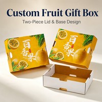 Boîte cadeau en carton ondulé imprimée sur mesure pour fruits tropicaux frais, avec couvercle ventilé, vente en gros