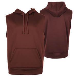 OEM Wholesale Custom Comfortable Polyester Casual Wear Fitness <b>Men's</b> <b>Sleeveless</b> <b>Hoodie</b> Autumn 2 Pcs Breathable Quick Dry Custom - Product Image 6