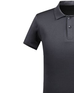 Camisa Polo Gris Carbón Oscuro para Hombre, Manga Corta, Tela Piqué, Transpirable, Uniforme Casual Corporativo, Impresión de Logotipo Personalizado - Product Image 3