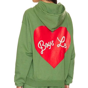 Sudadera con capucha de lona de invierno Vintage para mujer, jersey con hombros caídos y estampado HD, descuento al por mayor, sudaderas con capucha de Color sólido para mujer - Product Image 3