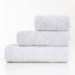 Serviette teintée en jacquard blanc, Coton doux non tissé teint en jacquard blanc, Serviette Jacquard de couleur blanche - Product Image 2