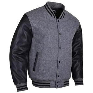 Veste universitaire d'hiver Veste Letterman pour hommes Veste de baseball composée de manches en cuir et de manches en laine et de manches en cuir - Product Image 3