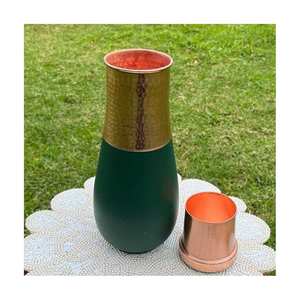 Bouteille d'eau en cuivre fabriquée à la main de vente chaude Inde Pure Drink Wide Metal Water Bottle Design personnalisé avec une qualité supérieure - Product Image 2