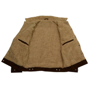 Veste en cuir suédé vintage pour homme, vêtement d'hiver de haute qualité, doublure en satin de soie enduite, logo avant de moto - Product Image 4