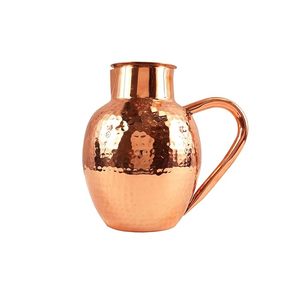 Pichet décoratif en métal de cuivre pur martelé fait à la main pour les traiteurs maison hôtel restaurant vaisselle eau servant cruche en métal - Product Image 5