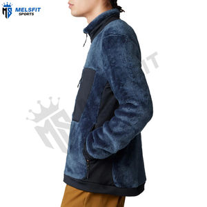 Veste d'hiver en polaire polaire pour homme avec logo personnalisé sur le devant, polaire sherpa doux, respirante, coupe-vent, fermeture éclair, vente en gros - Product Image 3