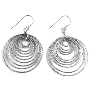 Pendientes delicados para mujer y niña, pendientes colgantes de forma redonda de Plata de Ley 925 para fiestas de cumpleaños, exportador de joyería hecha a mano - Product Image 1