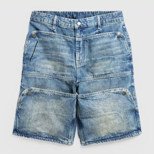 ¡Novedad de 2025! Pantalones vaqueros cortos de tela de algodón, pantalones cortos de verano sólidos simples con estampado de logotipo personalizado, pantalones cortos de mezclilla para hombres al por mayor, hombres - Product Image 3