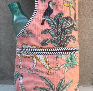 Sac de tapis de yoga matelassé en coton fait à la main fermeture à glissière imprimé multicolore Design floral léger pour Gym Yoga Studio extérieur - Product Image 3