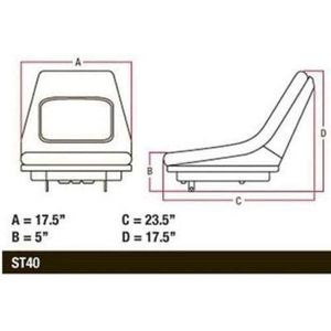 Asiento para Tractor de Jardín Gator Loader Compact con Soporte Abatible - Product Image 5