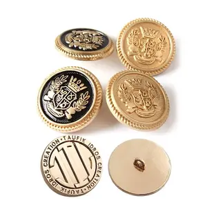 Ceremonial gold custom sewing snap kurta button zinc alloy 10mm for men thobe buttons