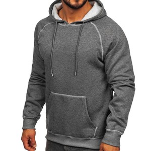 Sweat à capuche charcoal minimaliste de luxe pour homme avec doublure en éponge française, poches latérales cachées en polaire brossée et sans couture propre - Product Image 3