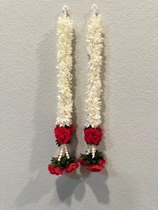 Guirnalda de boda india, jazmín artificial y Mala de rosas, decoración tradicional hindú Puja, colgante de puerta, inauguración de la casa, Ganesh Chaturthi - Product Image 3