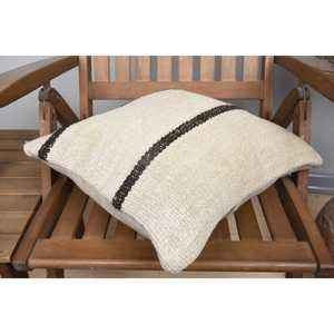 Luxury 16x16 Inch Beige Kilim Patchwork Wool Pillow Vintage <b>Fluffy</b> Woven Throw Pillow for Sofa <b>Bedding</b> Floor Portable Feature - Product Image 4