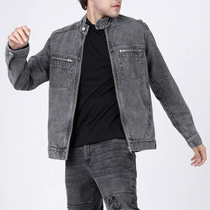 Chaqueta Bomber Vaquera Estándar Unisex, Estilo Vintage de Primavera, Camuflaje, Cierre de Cremallera, Ajuste Holgado, Estampado de Letras, Impermeable, Transpirable, Delantera - Product Image 5