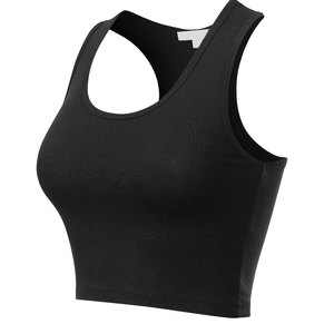 Modern Casual Women's Short <b>Racer</b> Back Tank <b>Top</b> with Front Logo-Breathable & Quick Dry for Gym Training & Active Lifestyle - Product Image 1
