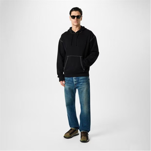 Moda sin cremallera Sudadera con capucha con aspecto liso Jersey de peso pesado Bolsillos Sudadera con capucha para hombres Sudadera con capucha unisex clásica con ajustable - Product Image 3