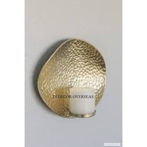 Portavelas montado en la pared de aluminio fundido chapado en oro de alta calidad de diseñador de hoja de Gingko de forma grande, bollos de lujo decorativos - Product Image 4