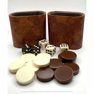 ชุดไม้แบ็คแกมมอนสุดหรูแบบพกพาพับได้เกมกระดานหมากฮอสไม้ลูกเต๋าและถ้วยสำหรับเกมกระดานถ้วยลูกเต๋าทำจากไม้ - Product Image 3