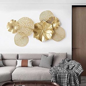 Classique mur Art décor pour la maison Restaurant chambre décoration métal blanc or noir couleur moderne fleur Design maison accessoires - Product Image 4