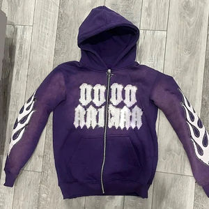 Applique personnalisée en détresse Patch broderie Vintage lavé à l'acide lourd 100% coton sweat à capuche zippé pour hommes matériel polaire - Product Image 3