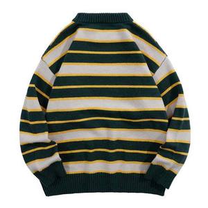 Pull à demi-fermeture éclair décontracté de qualité supérieure pour hommes Pull en tricot à col paresseux chic d'inspiration vintage japonaise de style automne/hiver - Product Image 5