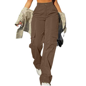 กางเกงคาร์โก้สำหรับผู้หญิงชุดอินเทรนด์ระบายอากาศได้ดีสีพื้นตามสั่งกางเกงคาร์โก้ - Product Image 5