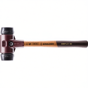 Marteau à tête souple SIMPLEX pour bois/caoutchouc de dureté moyenne, longueur 405 mm, diamètre de la tête 60 mm, noir - HALDER Craft Supplies - Product Image 3