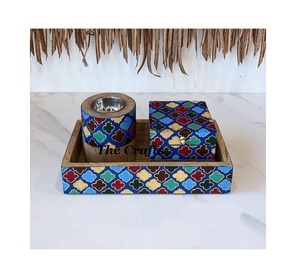 Wooden Bakhoor Burner Mabkhar with Storage Box Round <b>Tray</b> High Quality Religious Traditional Hotel Home Fragrance <b>Oil</b> Burner Set - Product Image 2