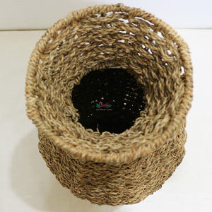 Grand vase de sol en rotin écologique fabriqué à la main avec des fleurs en osier par Artex Dong Thap Factory pour les fermes et les maisons modernes - Product Image 6