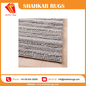 Tapis rectangulaire en laine indienne Dhurrie, tissage plat en jute naturel, fait à la main, abstrait, à prix de gros - Product Image 6