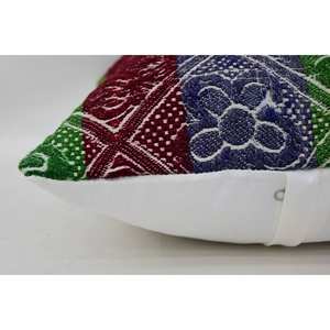 Multicolor 16x16 pulgadas lana Kantha mosaico Paisley Patchwork almohada Vintage tejido con paneles diseño de uva - Product Image 4