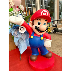 Estatua de <span class=keywords><strong>Mario</strong></span> de Fibra de Vidrio de Tamaño Real, Personaje de Dibujos Animados para Exteriores, Venta al por Mayor 2026, Colorida, Chapada en Metal, Hecha a Mano - Product Image 6