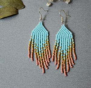 ต่างหูลูกปัดอินเดียสำหรับผู้หญิงต่างหูปักงานปาร์ตี้แฟชั่น - Product Image 1