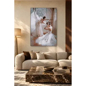 Impression sur toile « Deux ballerines se préparant près de la fenêtre » de Fida - Product Image 3