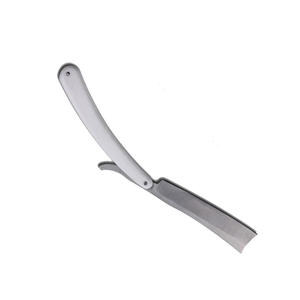 White Plastic Handle Barber Razors With Versatile Finger <b>Rest</b> German Stainless Steel Barber Shaving Razors - Product Image 5