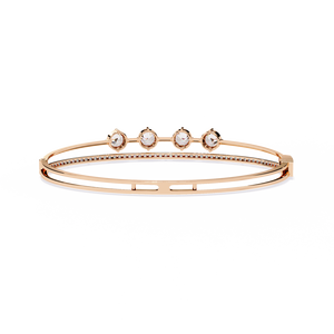 Magnifique bracelet et jonc en or 18 carats avec diamants de laboratoire, bijoux luxueux - Product Image 4