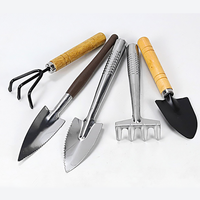 Kit d'outils DIY en bois et acier inoxydable pour mini-jardin intérieur, pour le rempotage, l'élagage et la transplantation manuel de bonsaïs, cactus et succulentes, sac droit OEM