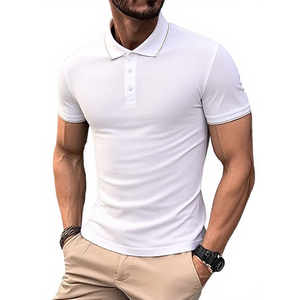 Polo de Golf Casual de Manga Corta para Hombre, Estampado Sólido, Patrón 3D, Logotipo Bordado Personalizado, Tejido de Punto para Verano, Corte Corto - Product Image 2