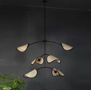 Chandelier <b>Light</b> Rattan <b>Shade</b> Lamp for Home Decor Table Lamp Aluminum Metal Living Room Bedroom Aluminum Metal - Product Image 4