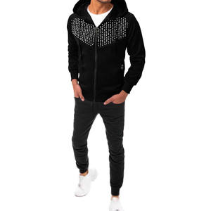 Jogging en molleton de coton respirant pour hommes, vêtements de sport, ensemble de bas respirants imprimés unis, survêtements pour l'hiver - Product Image 2