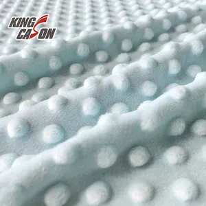 KINGCASON Manufacturer Wholesale Solid Color Plain 100 Polyester Minky Dot Velvet Super Soft Fabric For Kids' Blankets